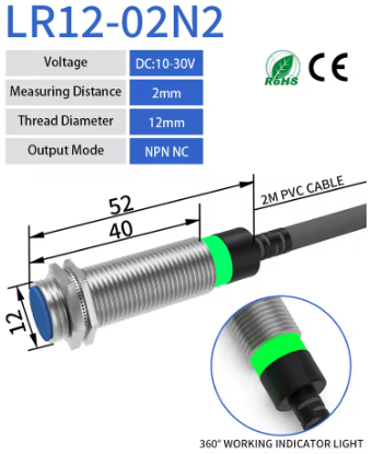 SENSOR INDUCTIVO M12 NPN NC