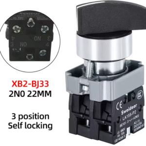 SELECTOR MANETA LARGA 3 POSICIONES CON BLOQUEO 22MM 2 NO 10A