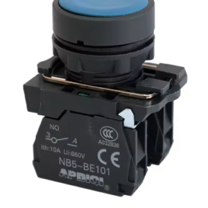 PULSADOR MOMENTANEO, 1NO, 22MM, COLOR AZUL