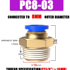 CONECTOR RECTO  3/8X08MM