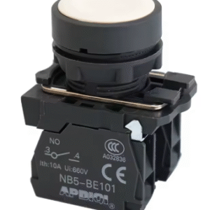 PULSADOR MOMENTANEO, 1NO, 22MM, COLOR BLANCO