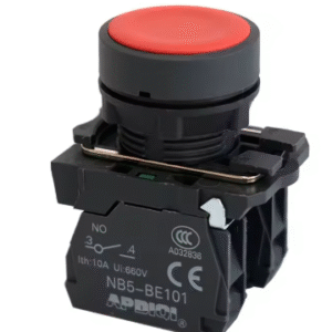 PULSADOR MOMENTANEO, 1NO, 22MM, COLOR ROJO